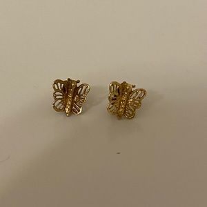 Gold butterfly earrings